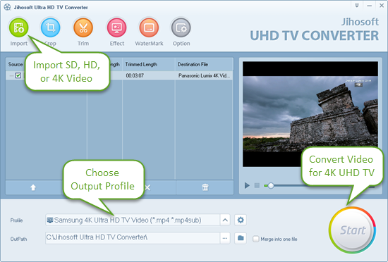 Convert Videos for 4K UltraHD TV