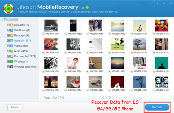 Recover Deleted Files from LG G4/G3/G2 Phone