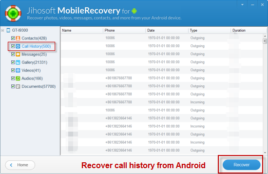 Preview and retrieve lost call logs on Android