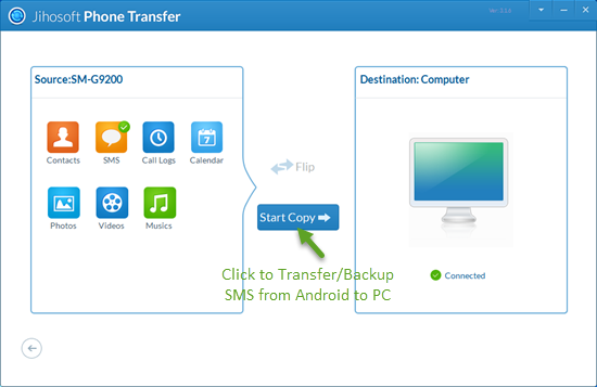 Transfer SMS Messages from Android Phone to PC