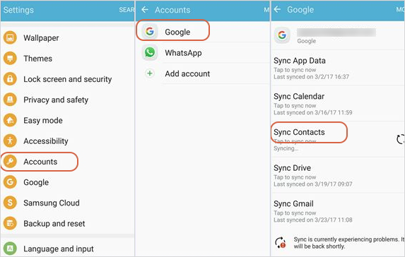 Sync Contacts from Android to Android by Gmail