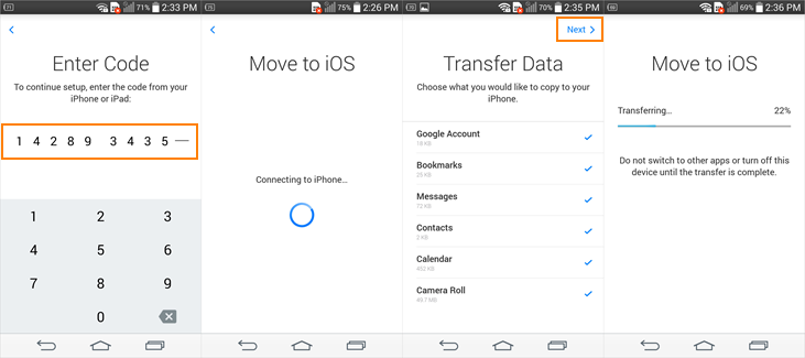 How to move data from Android to iPhone with Move to iOS