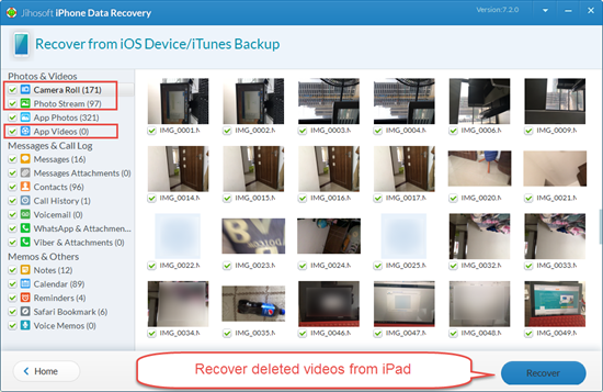 Retrieve Deleted Videos from iPad