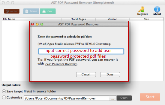 PDF Password Remover for Mac 1.2 破解版 – PDF文档密码破解工具