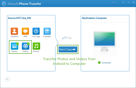 Phone Transfer-Transfer Android Photos and Videos to Computer