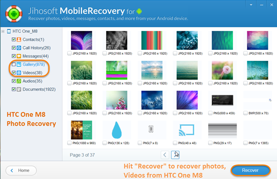 HTC One M8 deleted photos recovery