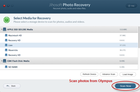 Recover Deleted Photos from Olympus Camera