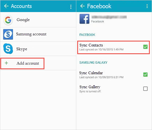 Add Facebook contacts to Android
