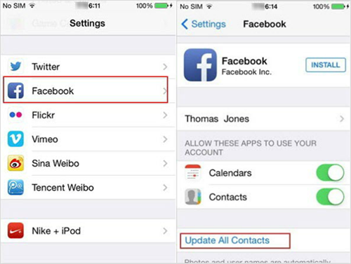 Add Facebook contacts to iPhone