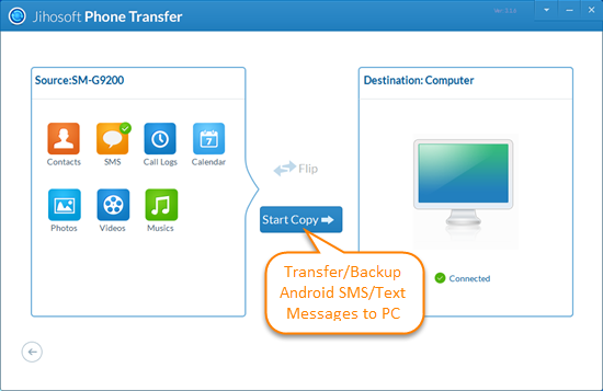 download text messages to computer android