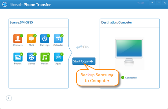 Backup and Restore Samsung via Jihosoft Android Manager