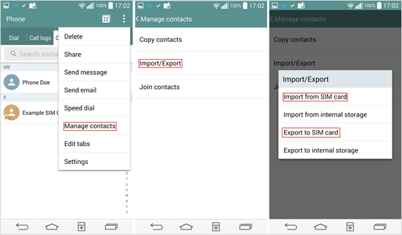 Copy Contacts from Android to Android with SIM Card