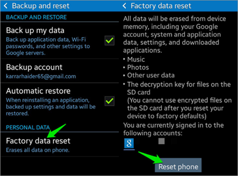 Factory reset your Android