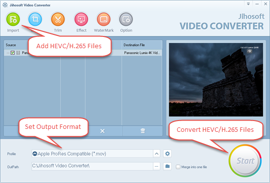 Convert HEVC/H.265 Files