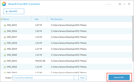 Jihosoft Free HEIC Converter User Guide