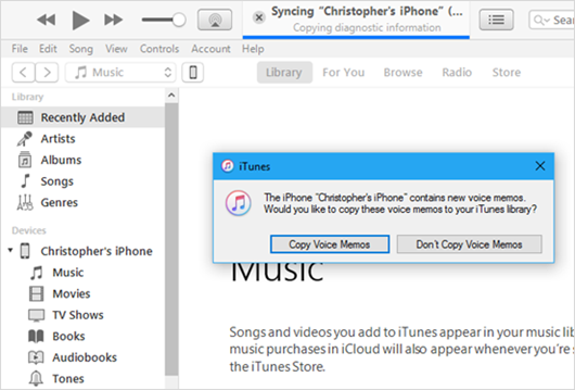 Sync iPhone Voice Memos with iTunes on Computer