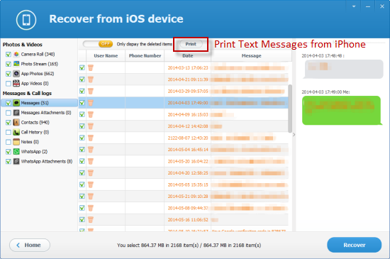 How to Print Text Messages from iPhone