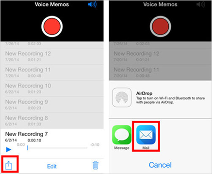 Copy Voice Memos from iPhone to Computer Via Email