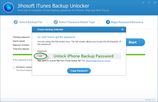 how to crack iphone backup password