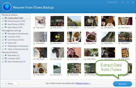 Jihosoft Free iTunes Backup Extractor