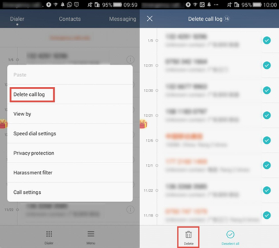Clear Call Log on Huawei Devices