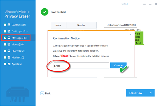 how to permanently delete all text messages on android phone