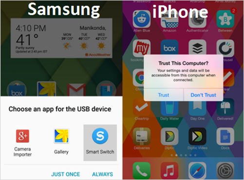 Sync iPhone Contacts to Samsung with OTG Adaptor