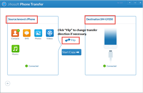 Jihosoft Phone Transfer - Transfer Contacts from iPhone to Samsung