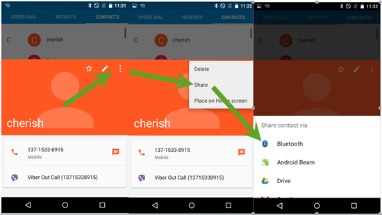 Transfer contacts from LG to Samsung via bluetooth