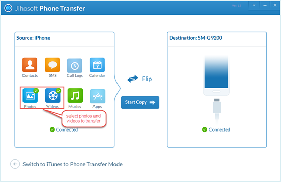 Copy Videos Using Jihosoft Phone Transfer