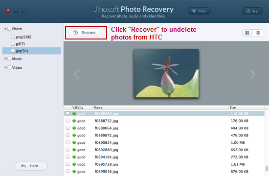 Recover Deleted Photos from HTC Phone