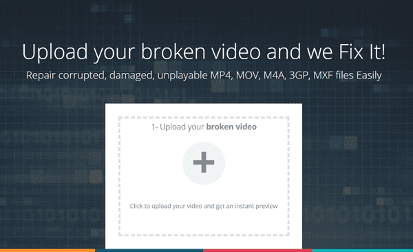 Unlike any other options in this article, Fix.video is an online tool for repairing corrupted videos.