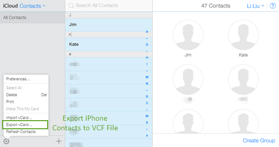 Move Contacts from iPhone to Android by iCloud