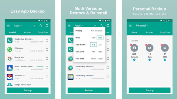 App Backup & Restore is one of the Top 10 Best Free Android Backup Apps 2019.