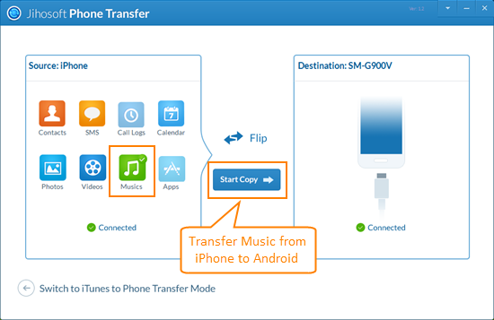 Transfer iPhone Music to Android without iTunes