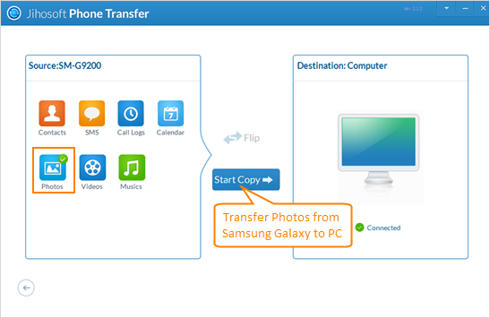 Transfer Photos from Samsung Galaxy to PC with Jihosoft Phone Transfer