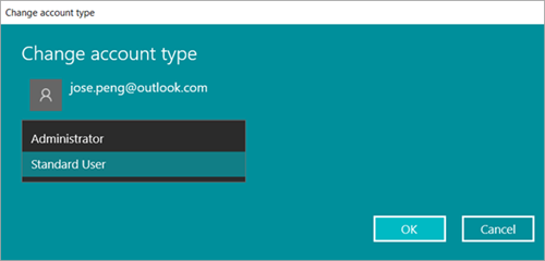 Change Windows 10 User Account Type as Administrator or Standard