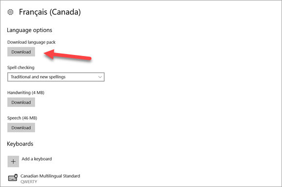 how to download windows 10 language pack manually