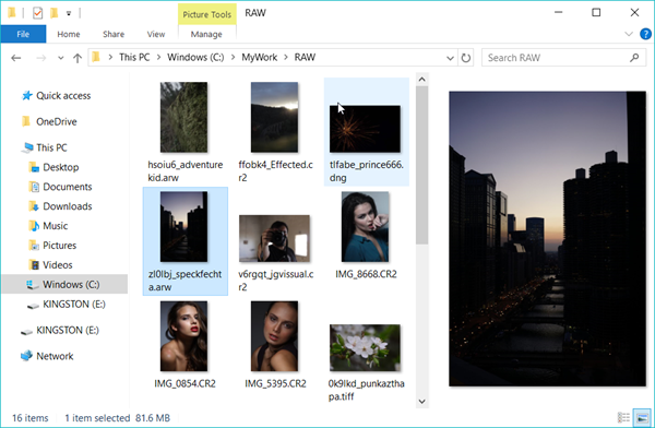 View RAW Files with Microsoft Camera Codec Pack on Windows 10