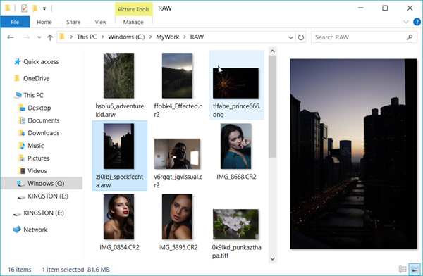 Windows 10 Raw File Codec