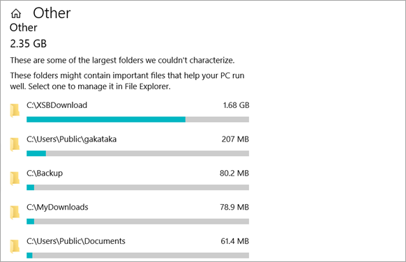 Delete big folders and files in Windows 10