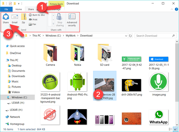 Share Windows 10 Files via File Explorer