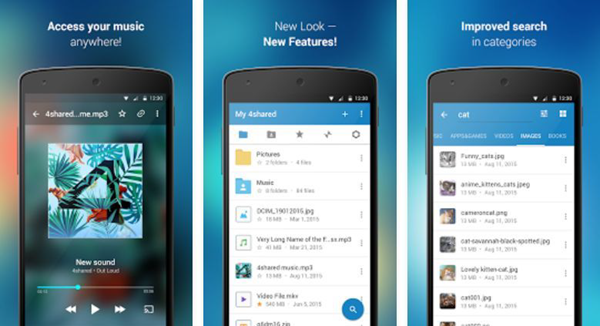 4shared is one of Best 8 Free Offline Music Downloader Apps for Android.