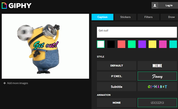 Giphy – Best GIF Online GIF Maker for adding colorful animation text