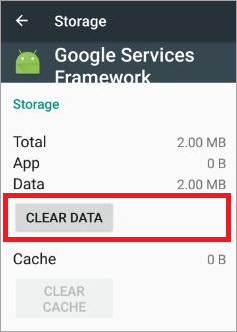 Clear Google Services Framework Cache