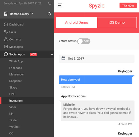 spy Line app for iOS