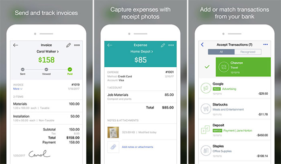 QuickBooks is one of the best Business Apps for iPhone Users to Track Work 2019.