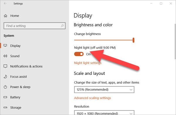 How to Use Blue Light Filter/Night Light on Windows 10