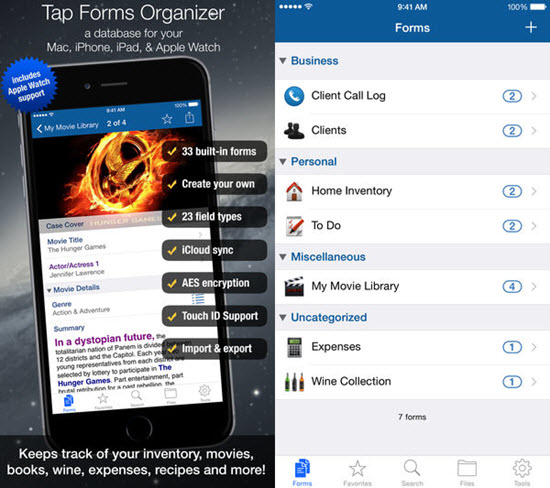 Tap Forms Organizer and Secure Database is one of the best Inventory Management Apps for iOS in 2019.