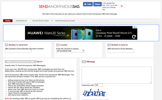 anonymous sms sender india anonymous sms sender india